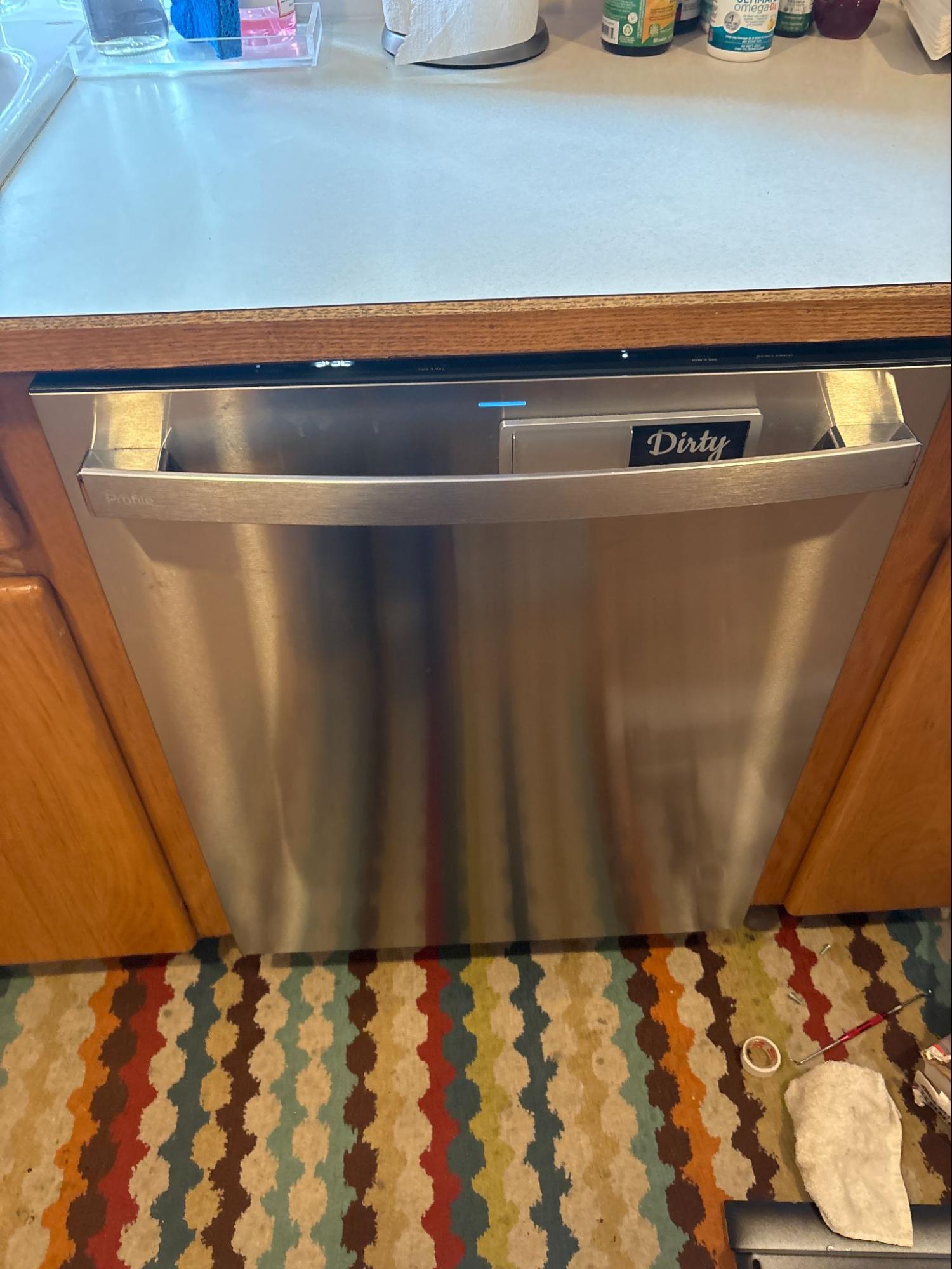 Whirlpool dishwasher inspected for a faulty door lock during a Hillsboro service visit