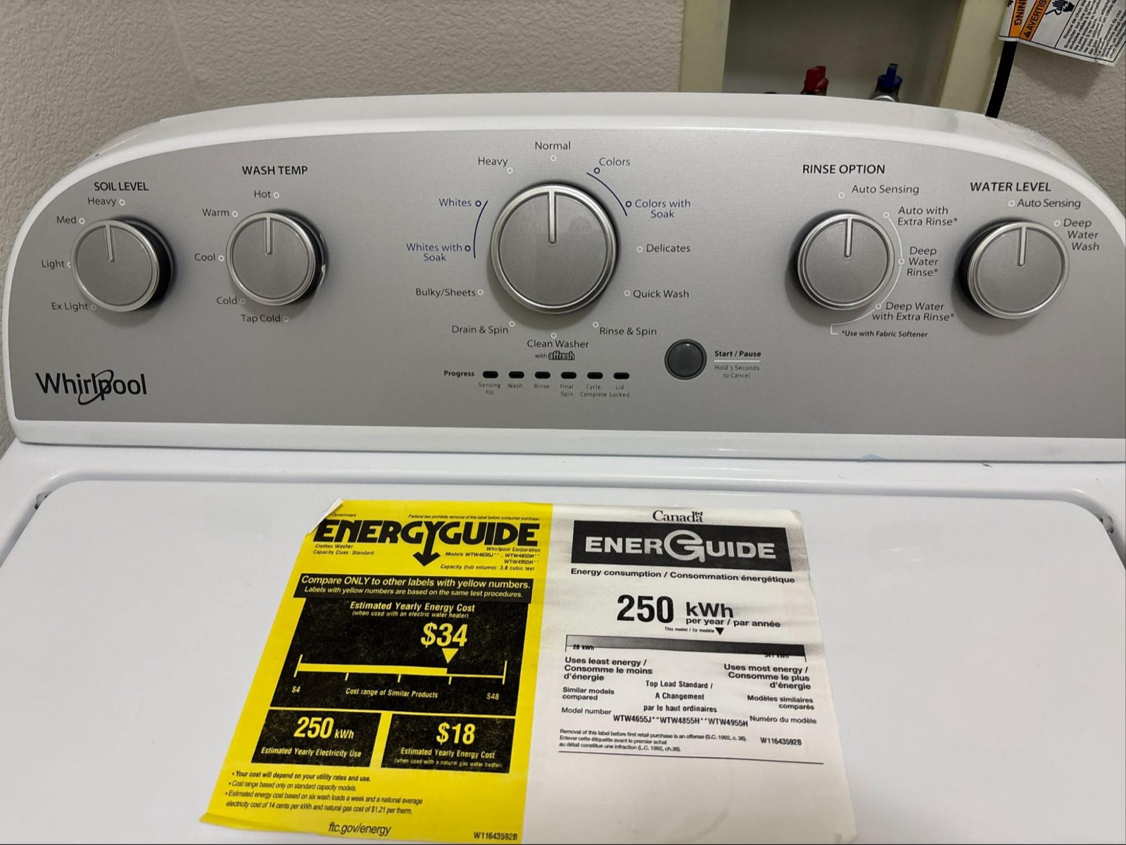 Whirlpool washer diagnosed with a faulty pressure sensor and control board in Beaverton, Oregon